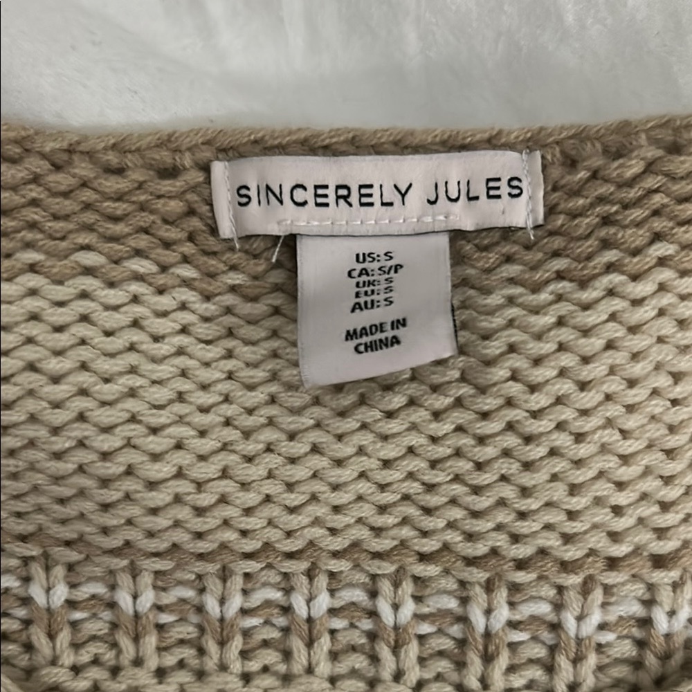 Sincerely Jules Cozy Tan Cable Knit Sweater